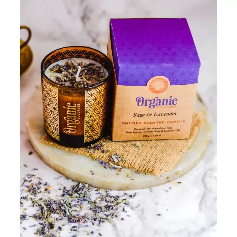 Bougie ayurvédique Sauge & Lavande - vegan - Organic Goodness