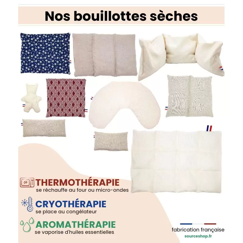 Pack de 2 bouillottes bio en noyaux de cerises