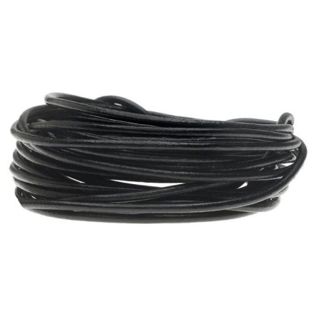 Cordon de cuir noir - Epaisseur 2mm
