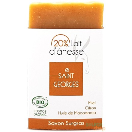 Savon BIO au lait d'ânesse, macadamia, miel & citron - Saint Georges