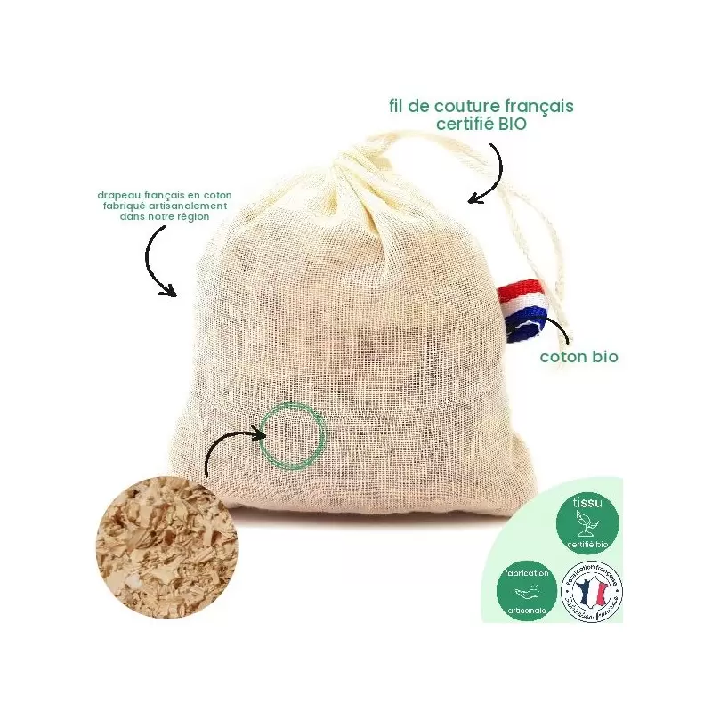 Sachet de bois de cèdre - sans huile essentielle - Artisanal & Local