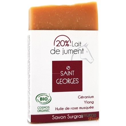 Savon BIO au lait de jument, géranium & rose - Saint-Georges