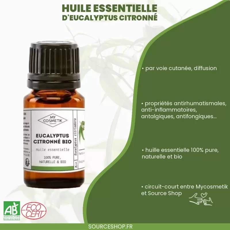 Huile essentielle d'Eucalyptus Citronné BIO - MyCosmetik