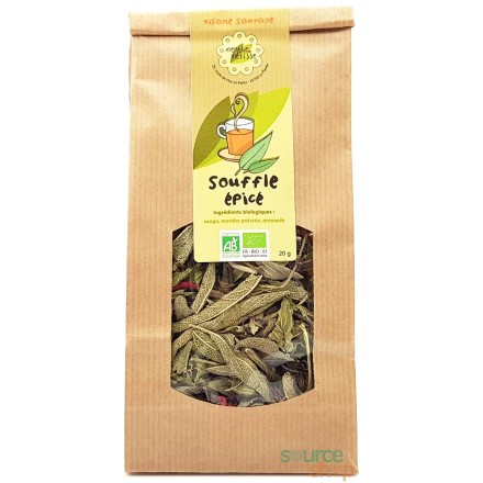 Tisane sauvage BIO Souffle épicé - 20g - Menthe et Mélisse