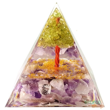 Pyramide orgonite Améthyste Arbre de Vie