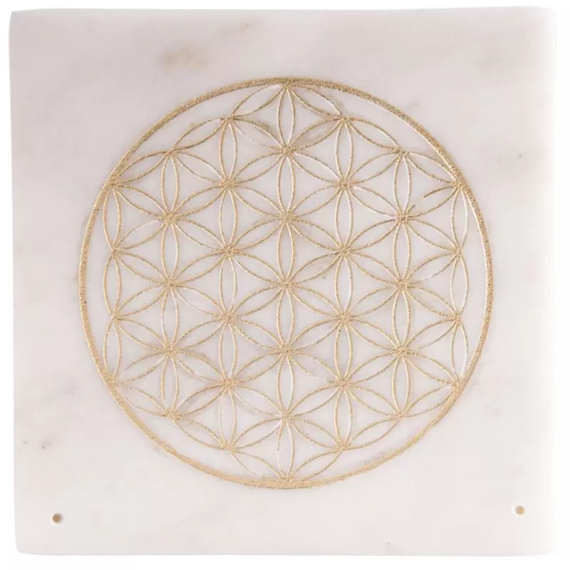 Porte encens Fleur de Vie en marbre