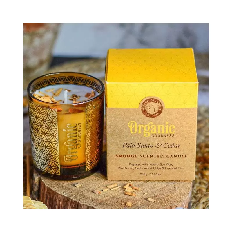 Bougie ayurvédique Palo Santo & Cèdre - vegan - Organic Goodness