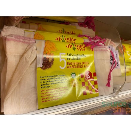 Lot de 5 sacs coton gradués réutilisables pour aliments - Ah! Table!