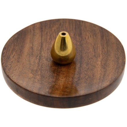 Porte encens design en bois & laiton
