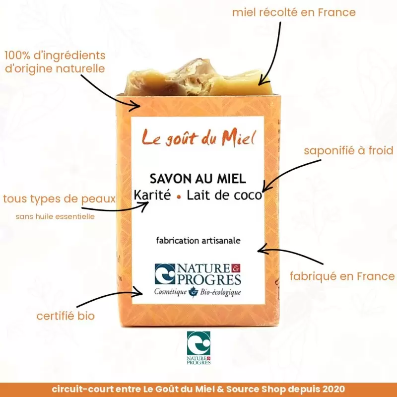 Savon BIO au karité & lait de coco - sans HE - Le Goût du Miel