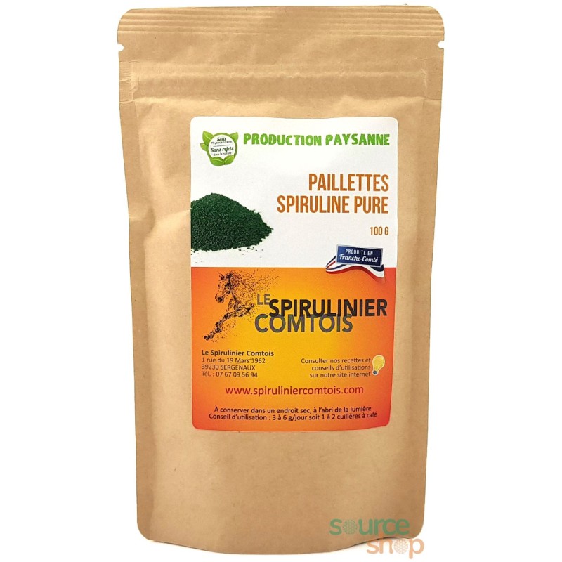 Spiruline pure Bio en paillettes du Jura - Production paysanne