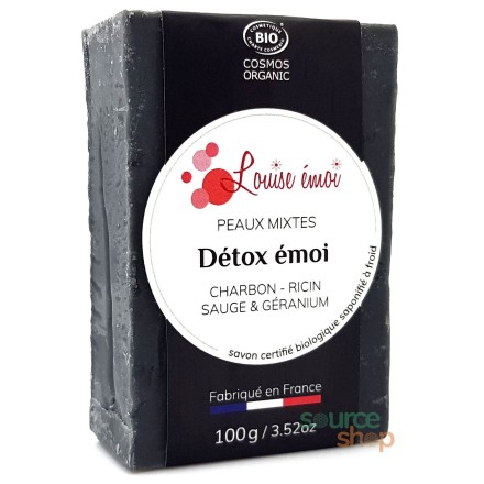 Savon BIO au Charbon & Ricin - Détox émoi - Louise émoi