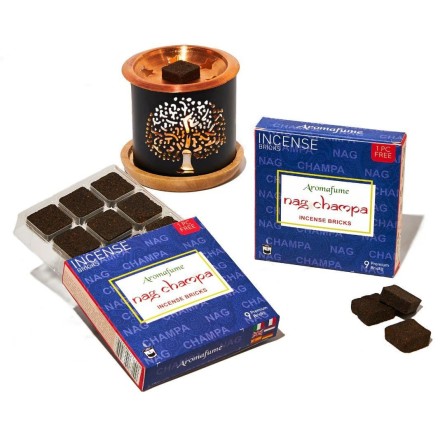 Kit 18 Briques encens Nag Champa + 1 brûleur Arbre de Vie - Aromafume