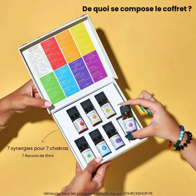 Coffret équilibrage des 7 Chakras - synergies d'huiles essentielles Aromafume