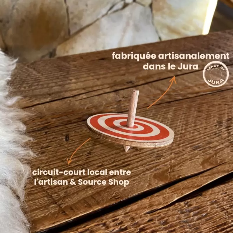 Toupie spirale en bois du Jura - Artisanale & Locale