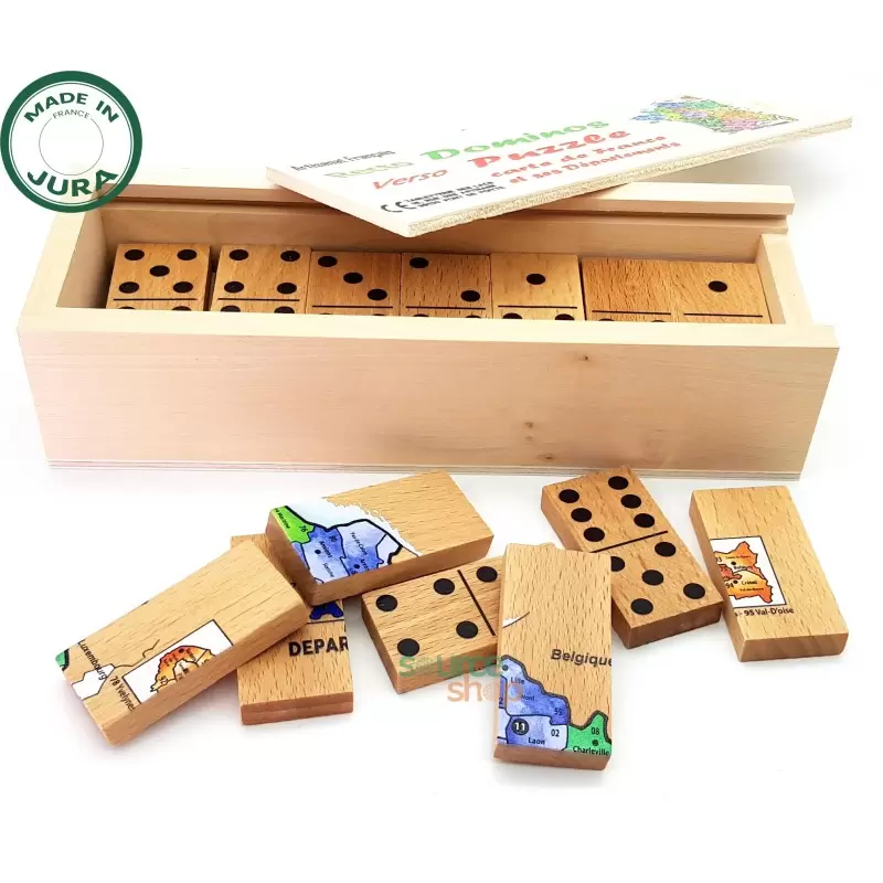 Domino / Puzzle carte de France en Tilleul & Hêtre du Jura