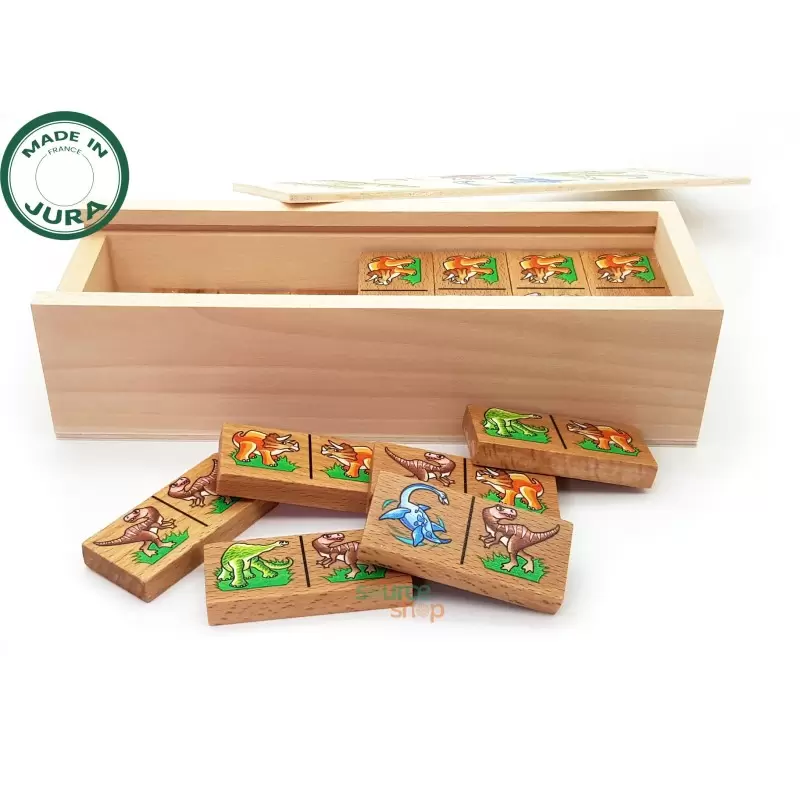Domino "Les Dinosaures" en Tilleul & Hêtre du Jura