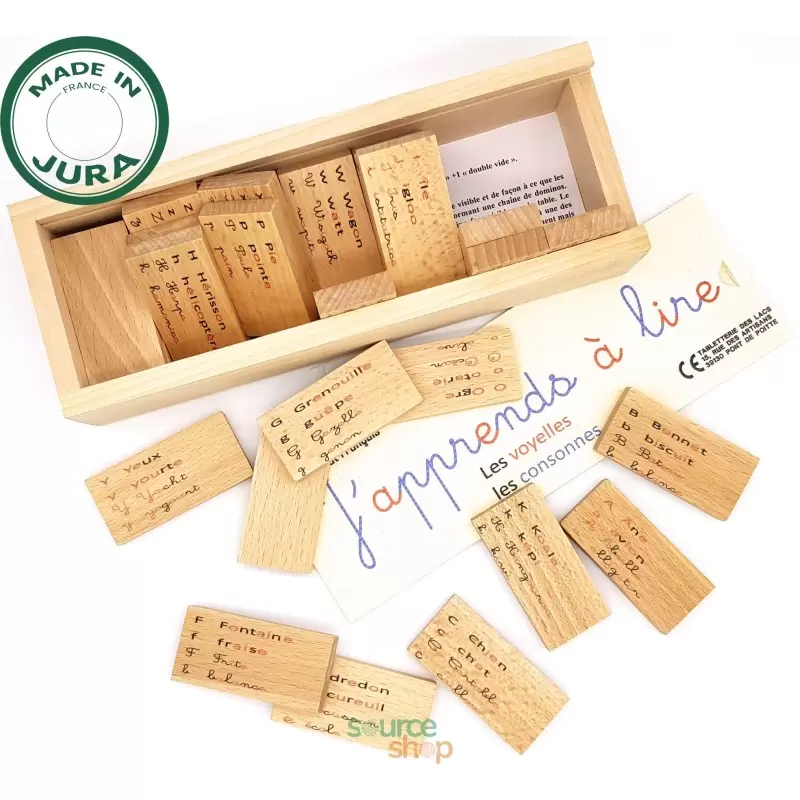 Domino "J'apprends à lire" en Tilleul & Hêtre du Jura