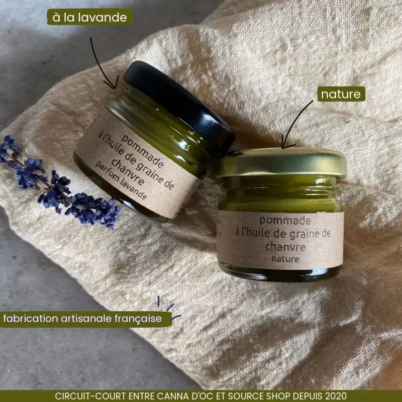 Pommade chanvre BIO à la lavande artisanale - 20g - Canna d'Oc