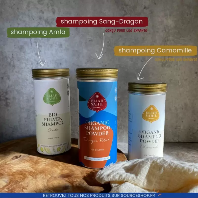Shampooing ayurvédique en poudre BIO à la camomille pour enfants - Eliah Sahil