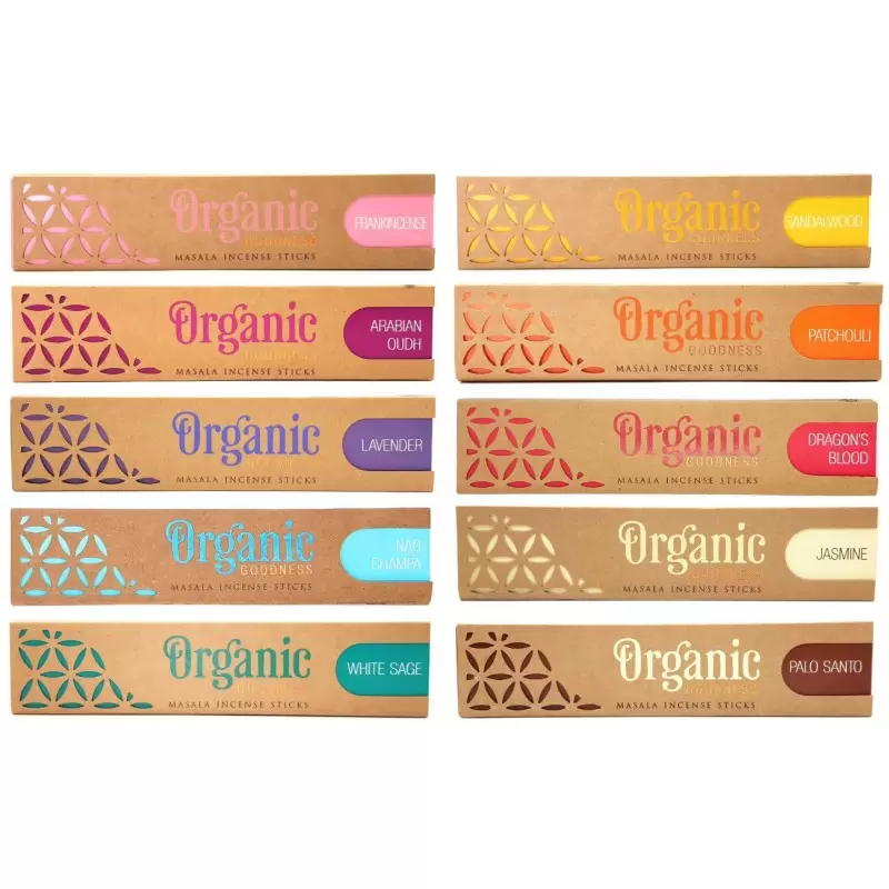 Pack 10 Encens ayurvédiques Organic Goodness