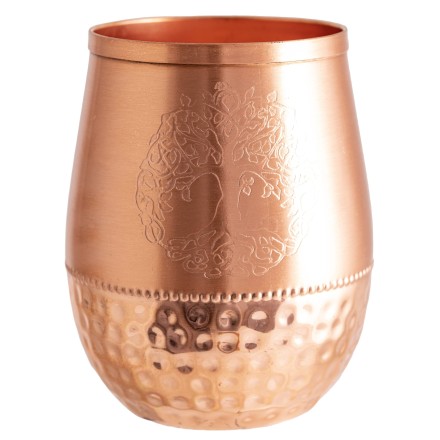 Gobelet cuivre martelé Arbre de Vie gravé - 450ml