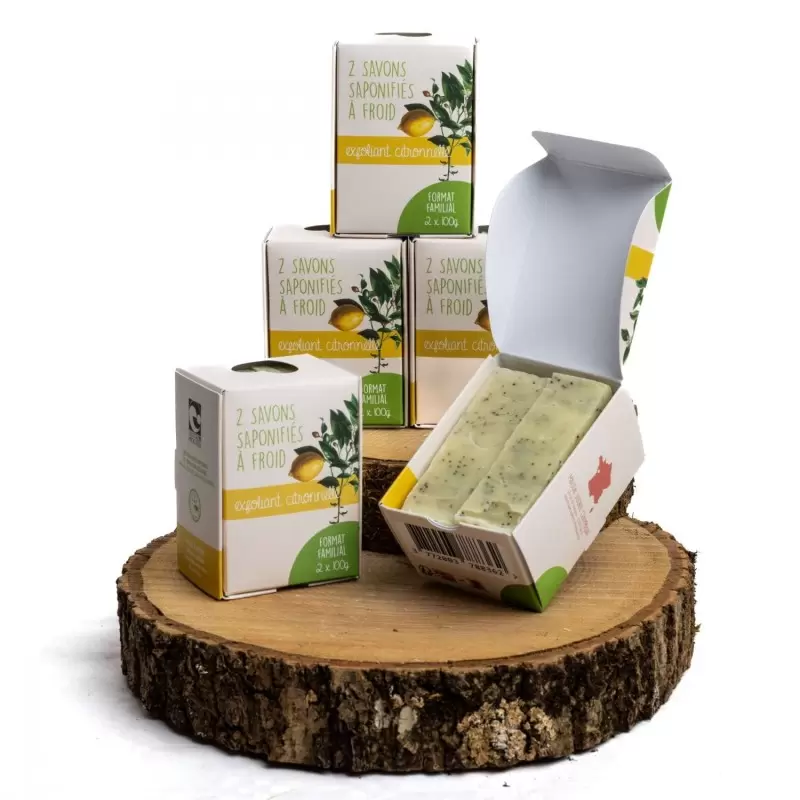 Savon exfoliant BIO à la Citronnelle - 200g - Maison Sidonie Champagne