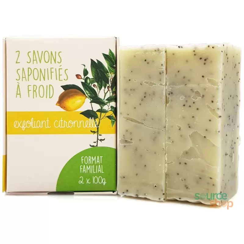 Savon exfoliant BIO à la Citronnelle - 200g - Maison Sidonie Champagne