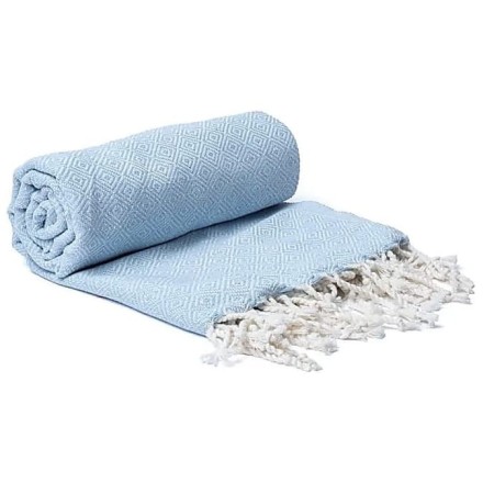 Serviette 100% coton bleu - 190 x 90cm