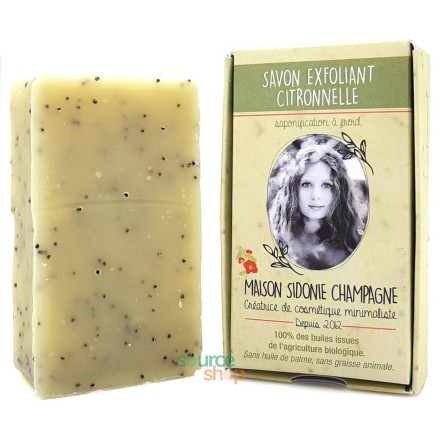 Savon exfoliant BIO à la Citronnelle - Maison Sidonie Champagne