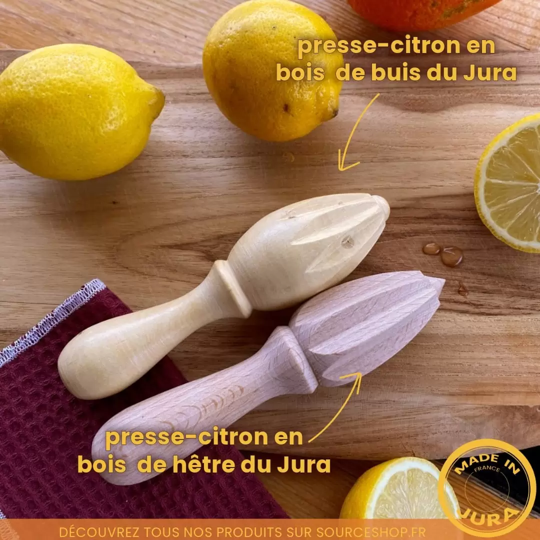Presse-citron en bois de hêtre du Jura - Artisanal & Local