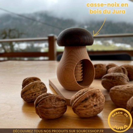 Casse-noix à vis en bois de hêtre du Jura - Champignon brun