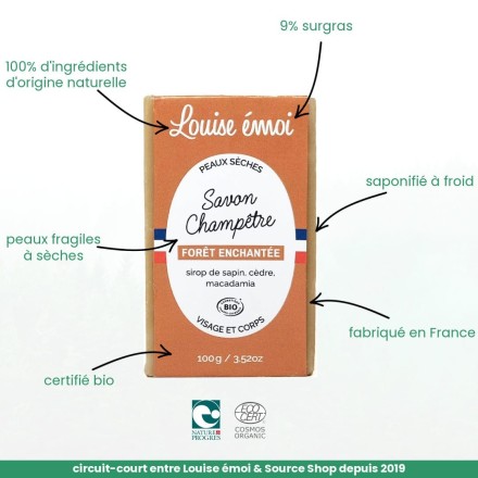 Savon Bio au Pin de Sibérie & Cèdre - Forêt enchantée - Louise émoi