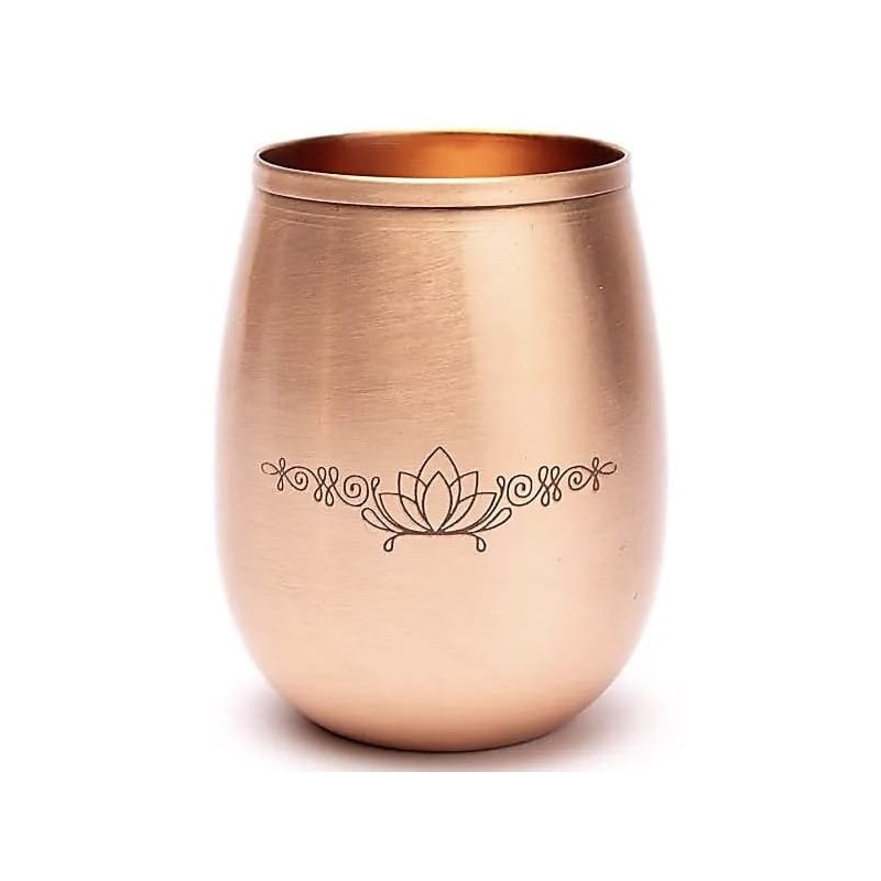 Gobelet en cuivre pur poli - Lotus - 350ml