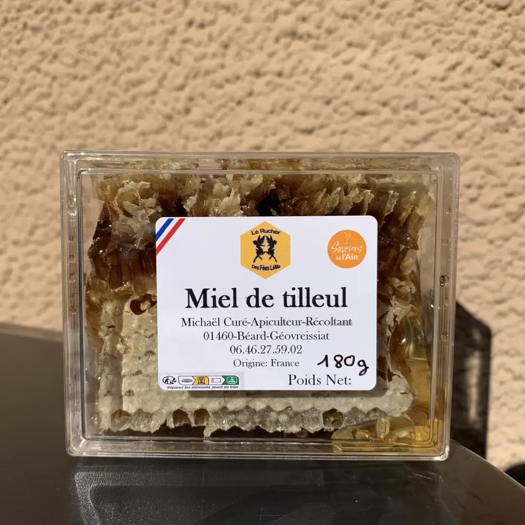 Miel en rayon de tilleul du Haut-Bugey - 180g | Rucher artisanal