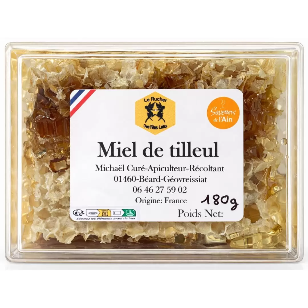 Miel en rayon de tilleul du Haut-Bugey - 180g | Rucher artisanal
