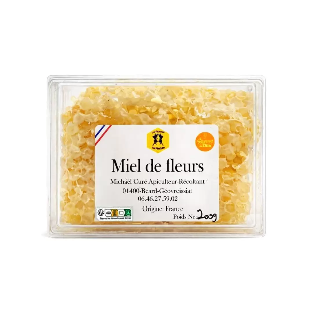 Miel en rayon de fleurs du Haut-Bugey - 200g | Le Rucher des Fées Léma