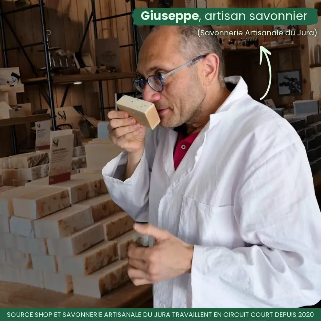 Savon BIO au palmarosa - 135g - Savonnerie Artisanale du Jura