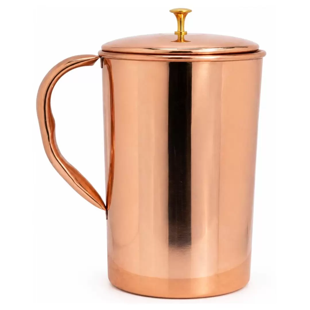 Carafe en cuivre pur poli 2L – Pichet eau ayurvédique