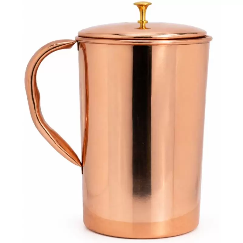 Carafe en cuivre pur poli 2L – Pichet eau ayurvédique