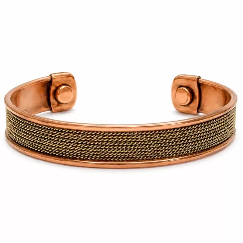 Bracelet cuivre magnétique tressé – cuivre & aimants