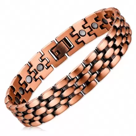 Bracelet cuivre magnétique large – cuivre pur et 22 aimants néodyme