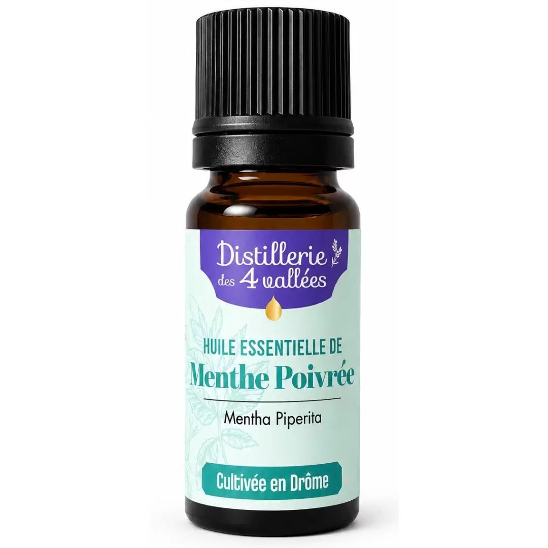 Huile Essentielle Menthe Poivrée Bio de la Drôme 10ml | Distillerie des 4 Vallées