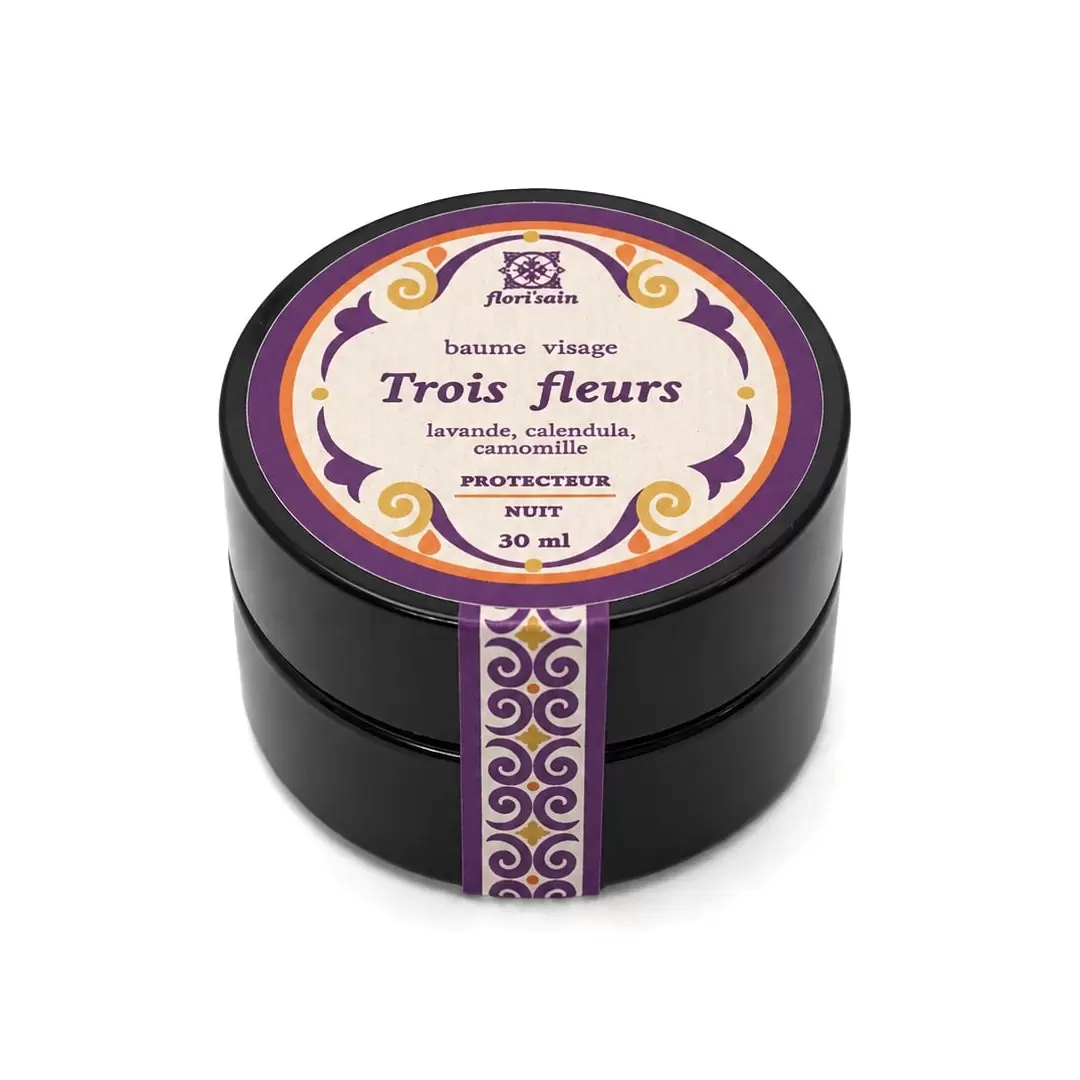 Baume Visage Trois Fleurs – Soin de Nuit Naturel | Flori'Sain