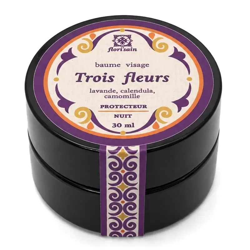 Baume Visage Trois Fleurs – Soin de Nuit Naturel | Flori'Sain