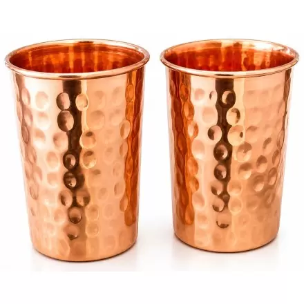 Coffret 2 verres en cuivre pur martelé 300ml – Ayurveda