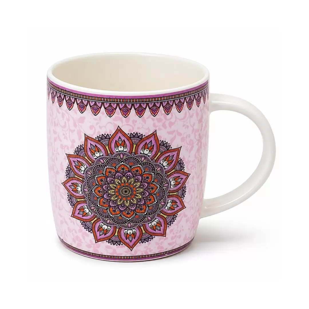 Mug à infusion en porcelaine avec filtre en inox - Mandala violet