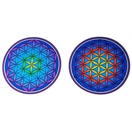 Lot de 2 adhésifs / stickers attrape-soleil Fleur de Vie Mandala