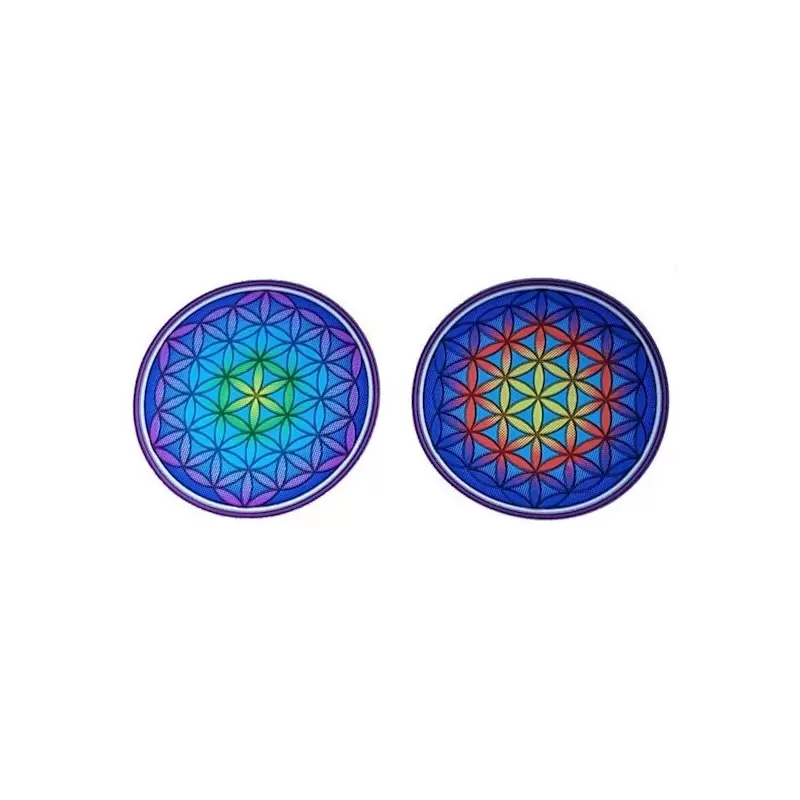 Lot de 2 adhésifs / stickers attrape-soleil Fleur de Vie Mandala
