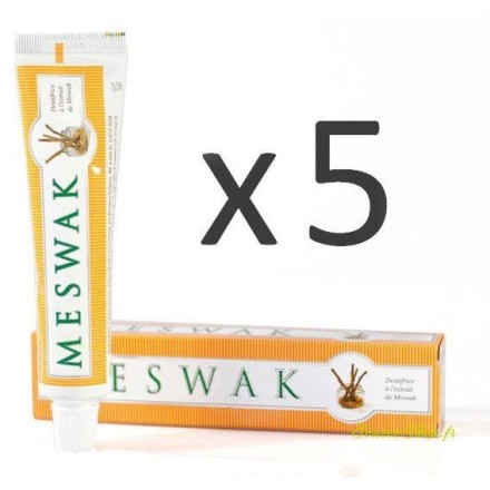 Lot de 5 Dentifrices ayurvédiques au meswak - siwak - Kerala Nature